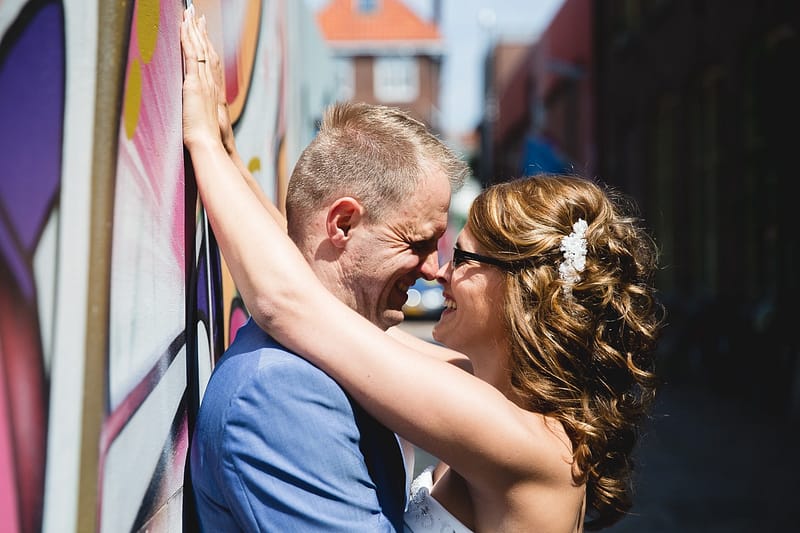 Graffiti bruidspaar